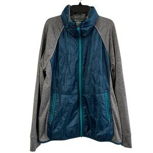 TITLE NINE Willpower Insulated Full Zip Active Jacket Blue Gray Womens Hooded XL